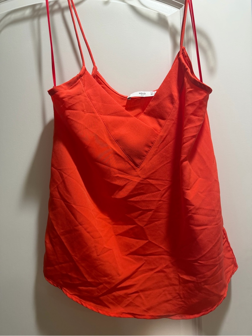 Mango Red V-Neck Spaghetti-Strap Tank